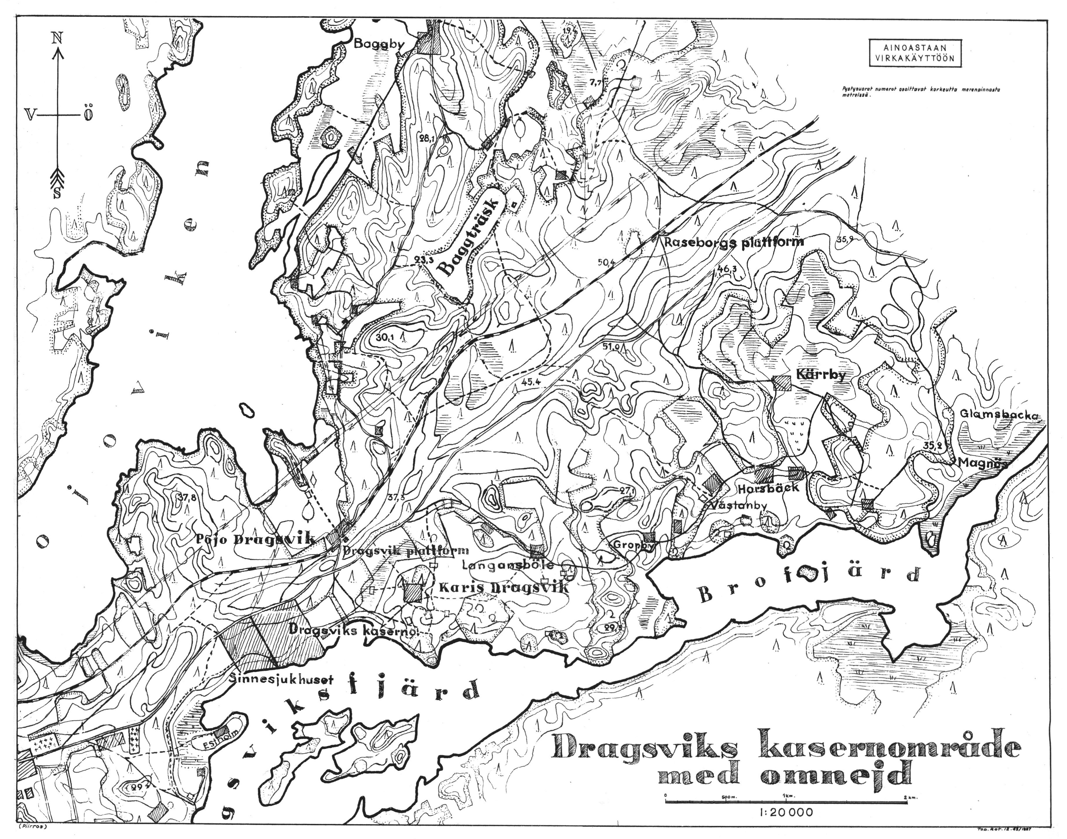 Topografinen kartta 1: Dragsvik 